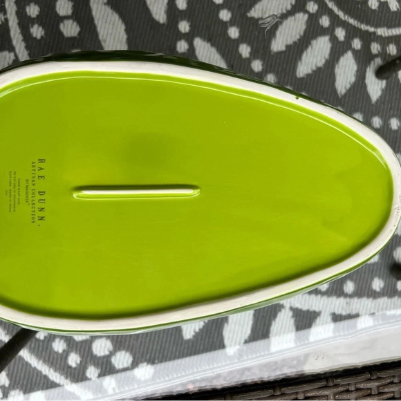 NEW Rae Dunn CHIPS N’ DIP adorable Avocado /Guacamole ceramic appetizer tray - Picture 2 of 9